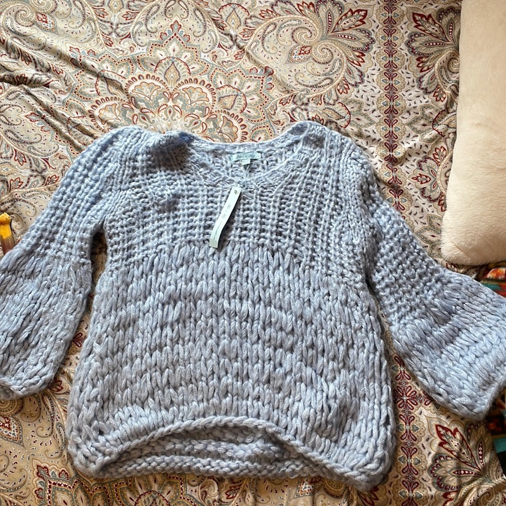 Blue knit sweater